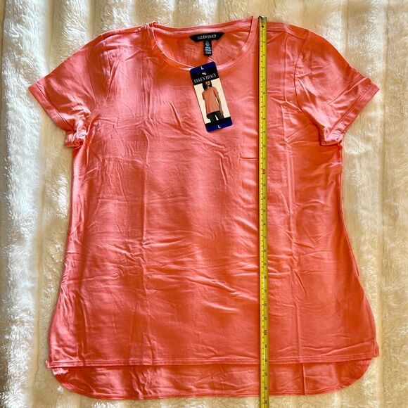 ELLEN TRACY Ladies Short Sleeve HiLo Hem Tunic Top - Picture 6 of 7